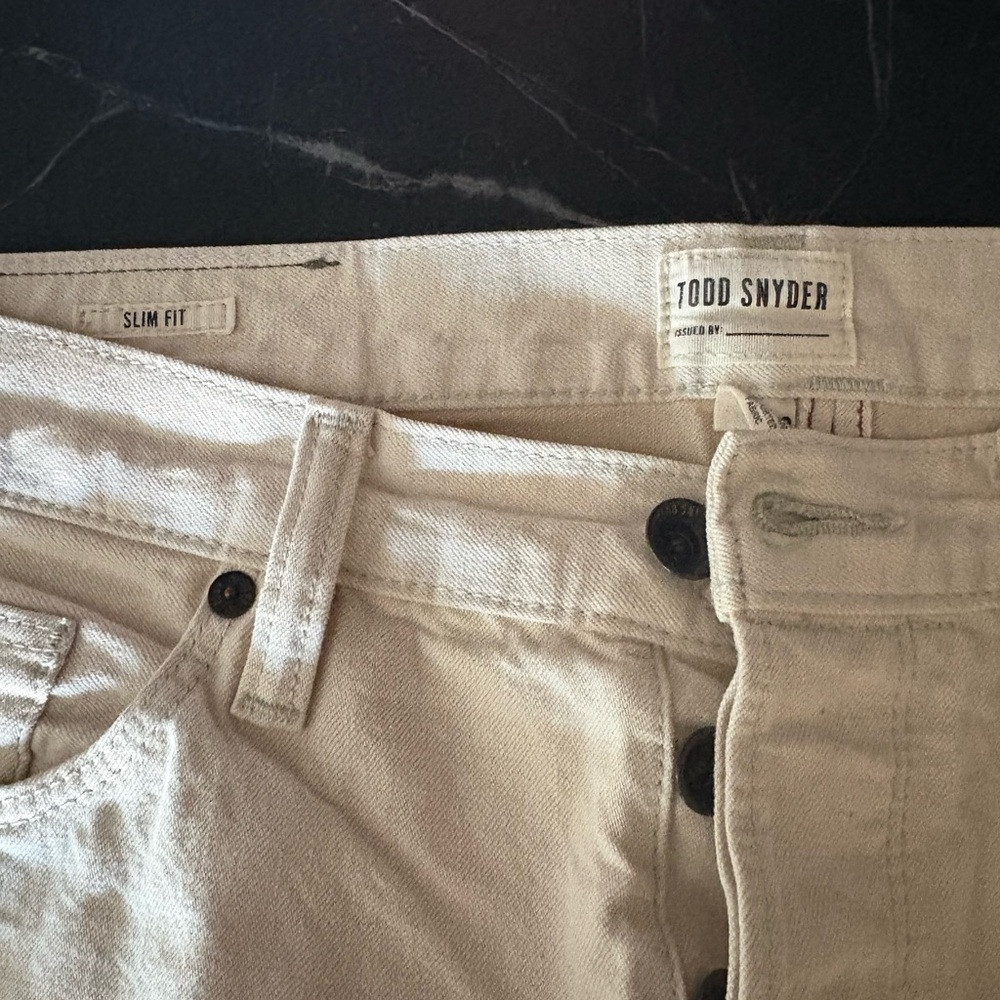 Todd Snyder Ecru slim selvedge jeans